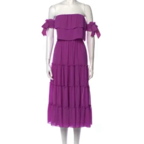 MISA Los Angeles Purple Tiered Dress - Picture 1 of 4